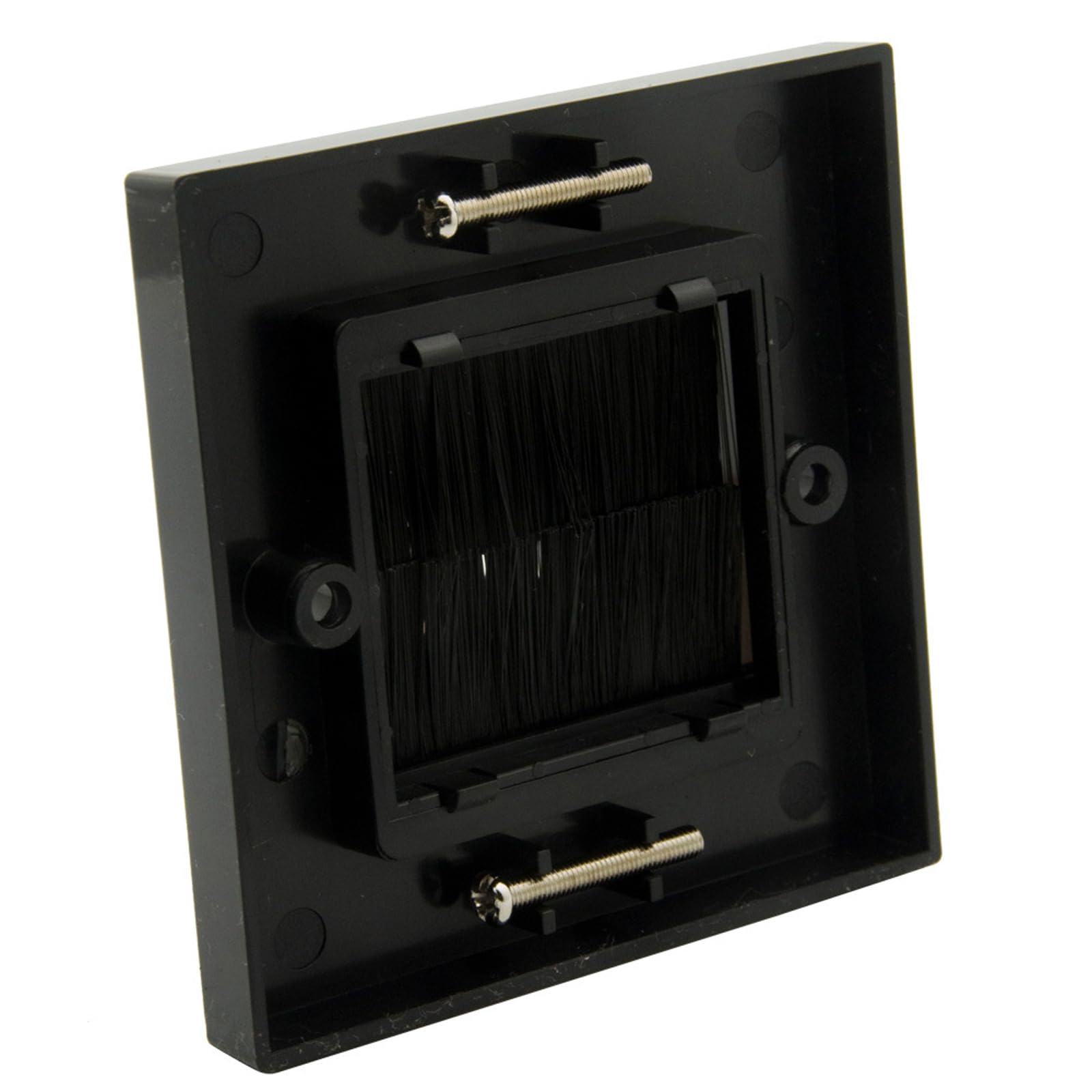 Brush Wall Plate Cable Pass Through Wire Hider for Cable Management Ethernet Cables and Home Theater Systems Brush Wall Plate Pass Through Black