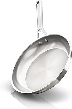 Ninja EverClad Commercial-Grade Stainless Steel 10.25 Fry Pan, Tri-Ply Pans, Oven Safe to 600F, All Stovetops & Induction Compatible, Stainless, C90026