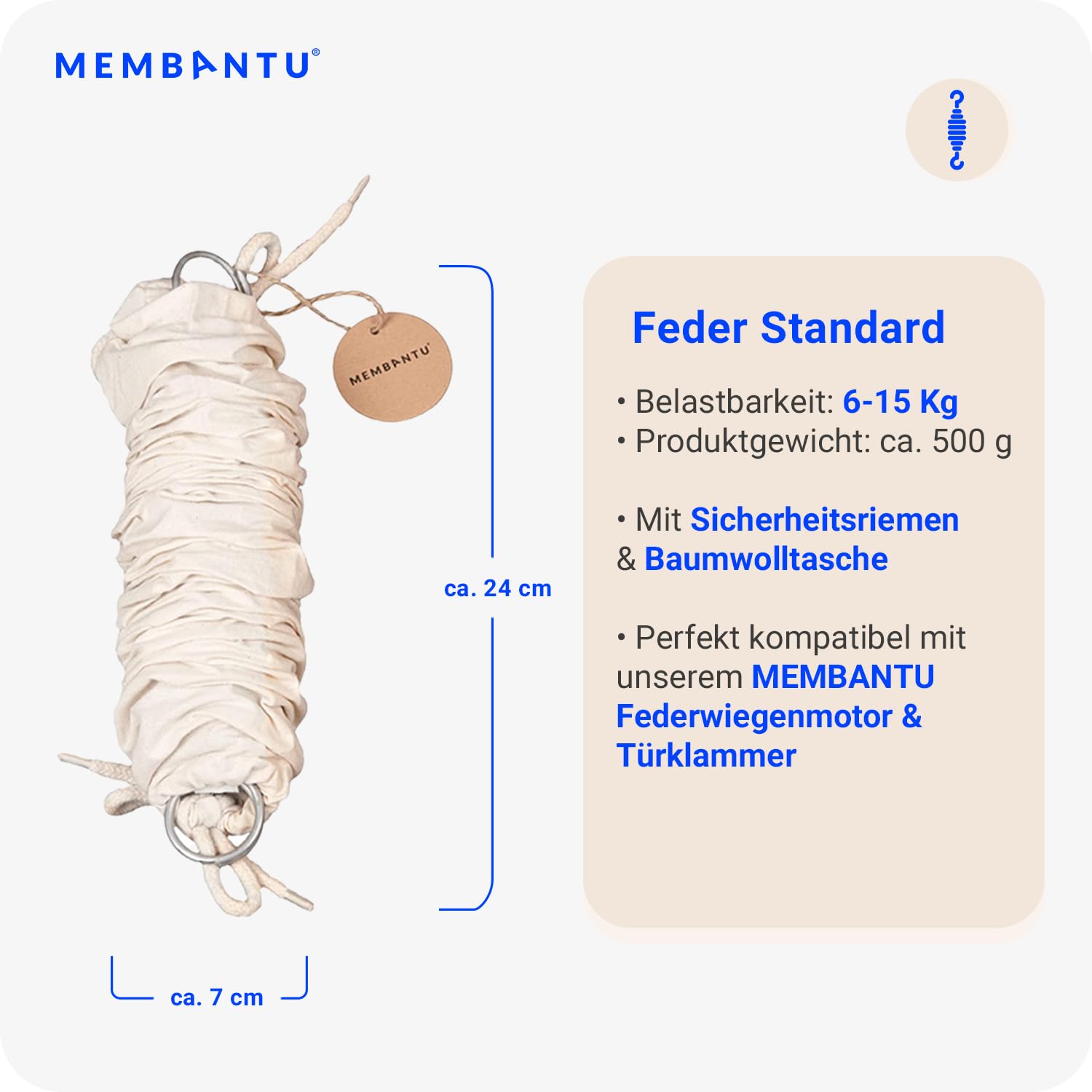 Molla per culla (6 – 15 kg), accessorio per culla sospesa con molla oscillante, pesare delicatamente l'amaca per bambini, altalena sospesa, relax e tranquillo, alta sicurezza