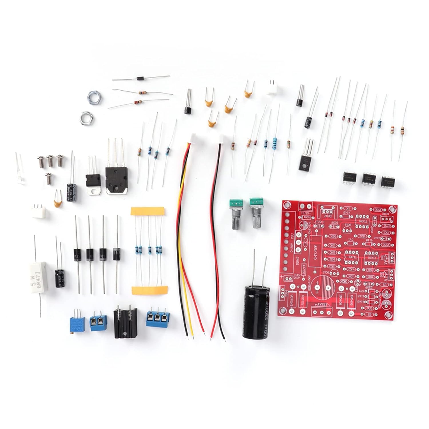 Voeding DIY Kit, DC-gereguleerde voeding DIY Kit Moduleonderdelen Gestabiliseerd Continu instelbaar 0-30V 2mA-3A - Kwaliteit is onze cultuur