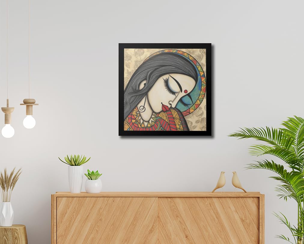 Sikhash Framed Canvas Painting, Modern Art, Abstract Art, Living