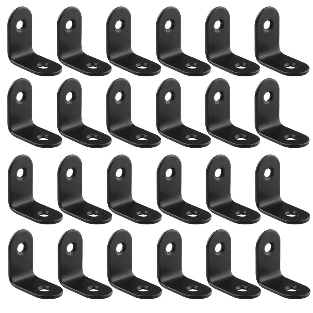 Buy ORIGA 50PCS Black Corner Brace, 25mm x 25mm Heavy Duty Iron Angle