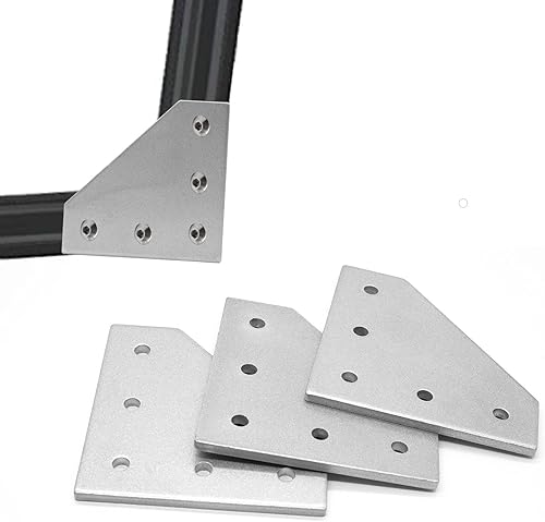 Miniatura 2 de El juego de soportes de conector de extrusión de aluminio 2020 incluye 8 placas de junta, 1 llave M3, 40 tuercas de ranura en T M5 y 40 tornillos