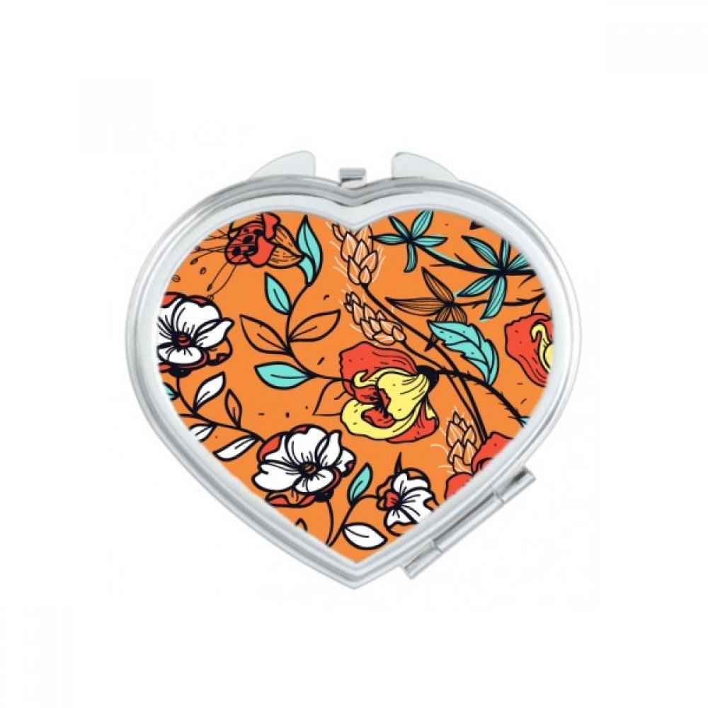 Miroir compact fleurs de camélia en coeur, idée cadeau mignon pour femme