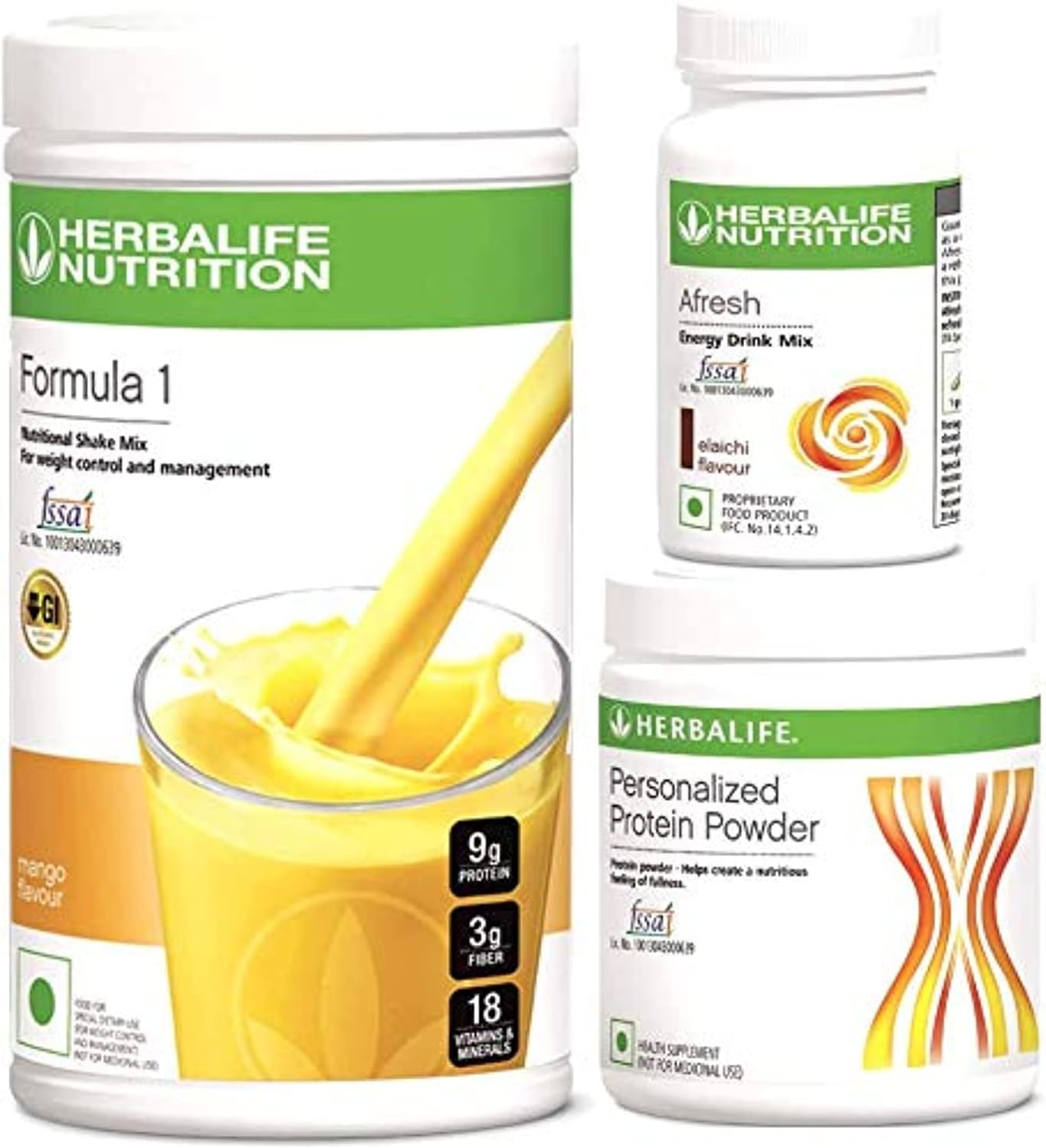 Formula 1 Shake Mix 500 Grams with Protein Powder 200 Grams and Afresh 50 Grams (Formula 1 Mango; Afresh Cinnamon)