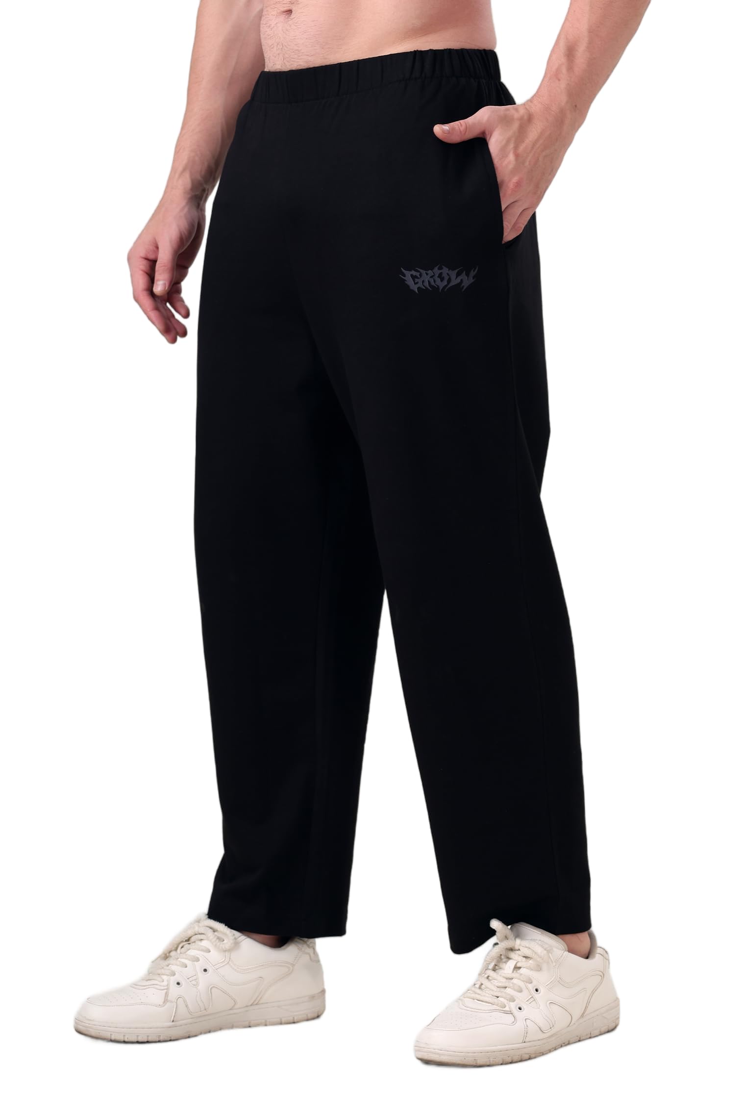 grow Joggers Pant for Men Oversize | Fit with 4 Way Stretch Cotton Terry Lycra | Men Casual Pants Relaxed Fit for Gym and Casual Wear-picture-26