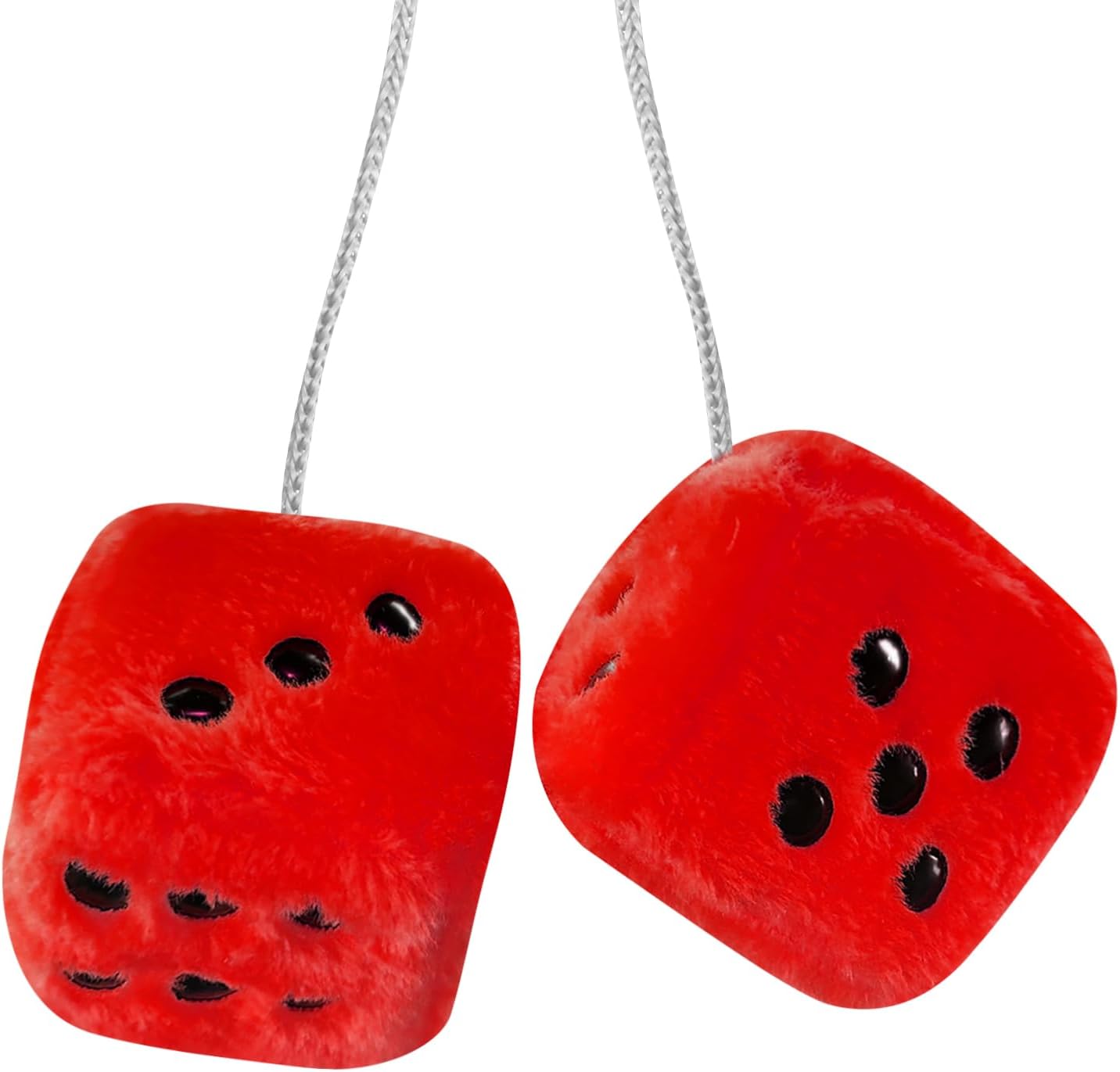 Rumyve Car Hanging Furry Dice, Vintage Car Hanging Dice,2pcs Car