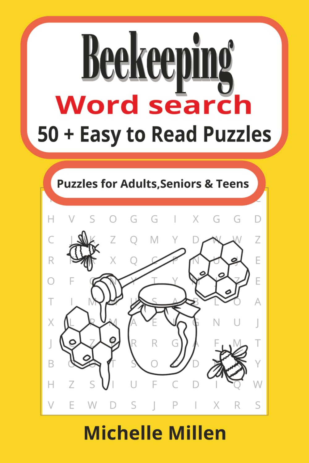 Beekeeping: Beekeeping themed large print word search book 50+ puzzles with answers 110 pages 6x9 inches for adults seniors and teens