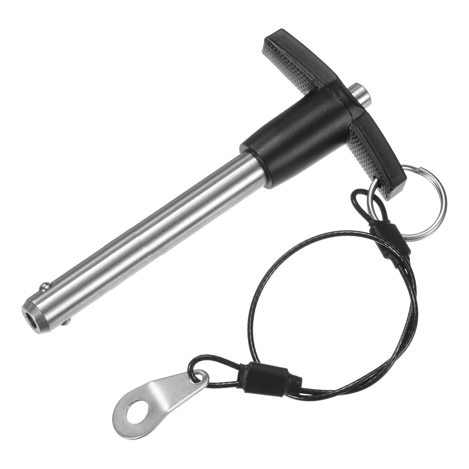 M METERXITY Perno Bloccaggio Maniglia T, 25/64" [10mm] Dia., Lunghezza Utilizzo 2-3/8 [60mm] Perni Bloccaggio Rilascio Rapido Pulsante Cavo Lanyard per Aviazione [Acciaio Inossidabile 304]