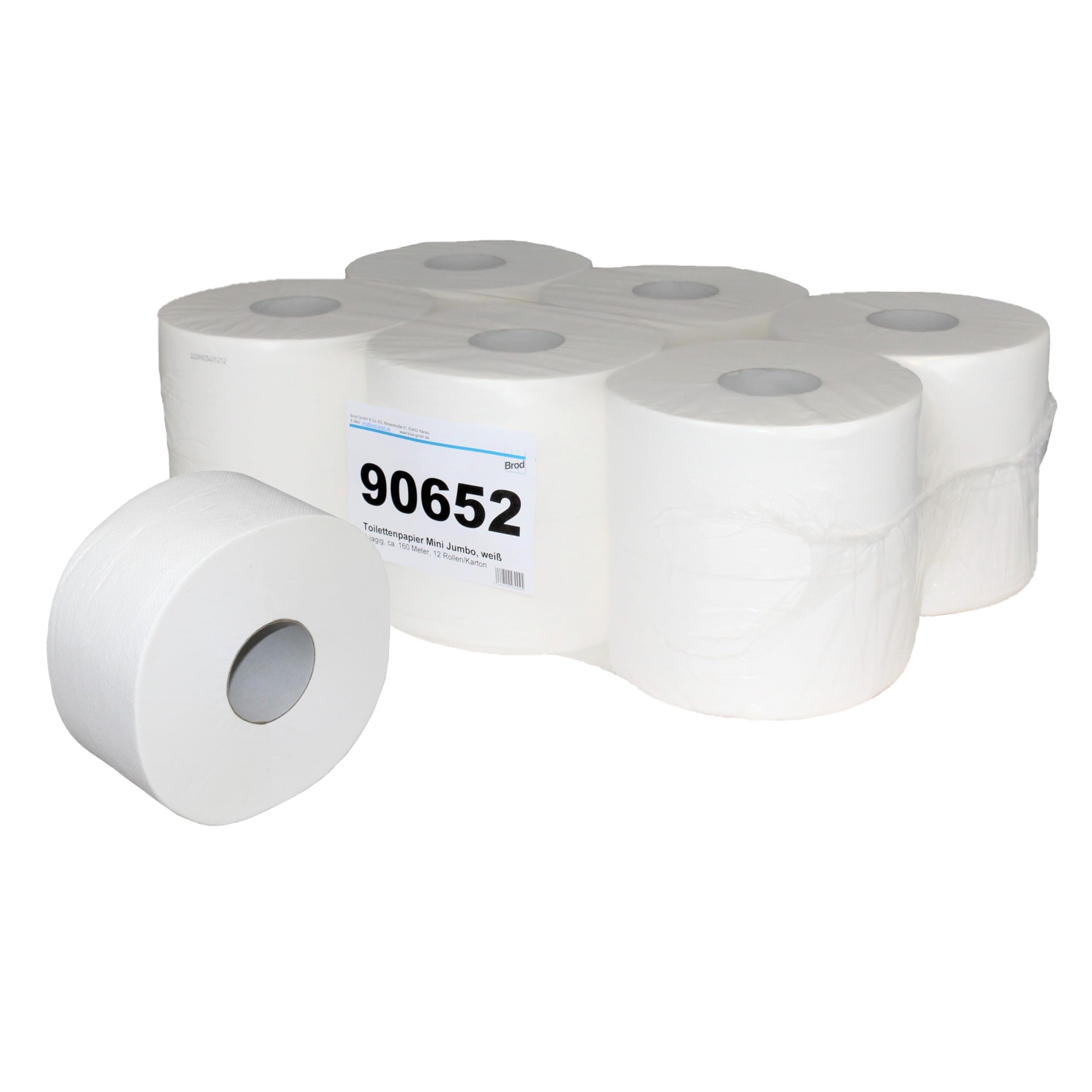 Mini Jumbo Rolle Toilettenpapier – 2-lagig, 145 m, 12 Rollen, 27,10