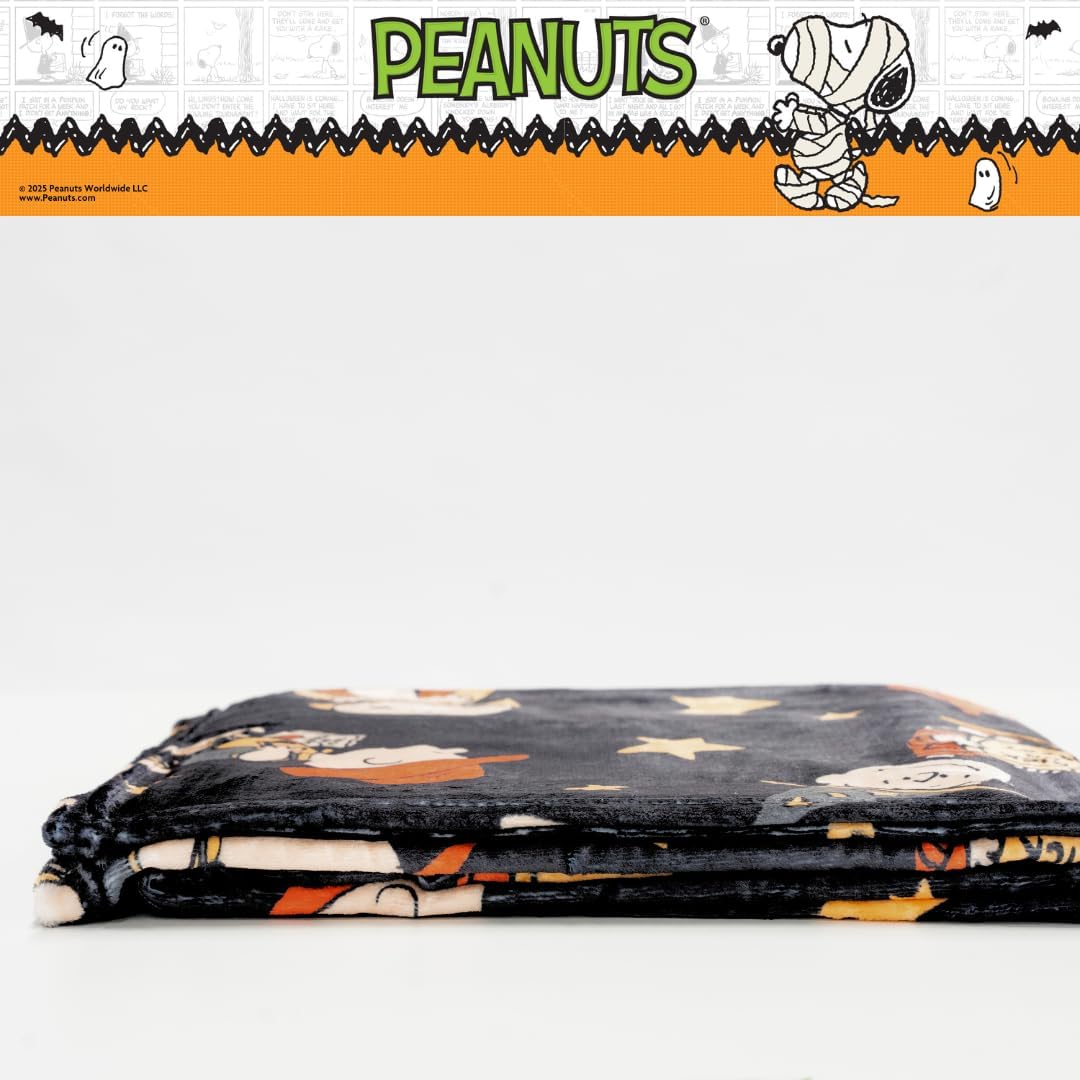 Peanuts Snoopy Cozy Throw 46 in x 60 in – Soft Cozy Plush for Couch, Bed & Travel, Halloween Snoopy & Charlie Brown Design (Officially Licensed Product) by Franco Collectibles - Image 6