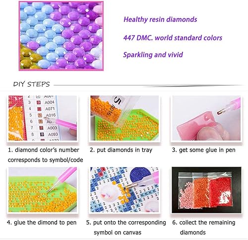 Miniatura 4 de BAIWOVIS Kits de pintura de diamantes para adultos  Tamaño grande 15.7 x 19.7 in, kits de arte de diamantes 5D para adultos con accesorios para