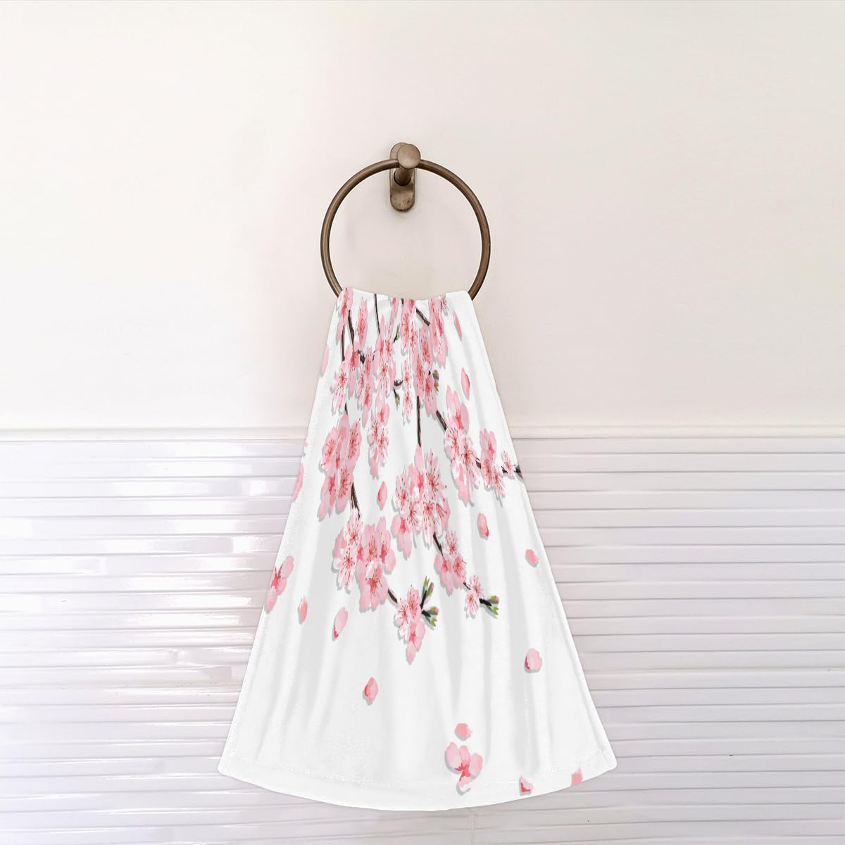Weiche Baumwoll-Badetücher, 2er-Set, für Kinder, Damen, Herren, Mädchen, Jungen, Rosa, japanische Kirschblüte, weiches Gesichtshandtuch, Badezimmer-Handtücher für Badezimmer, Hotel, Spa, Küche