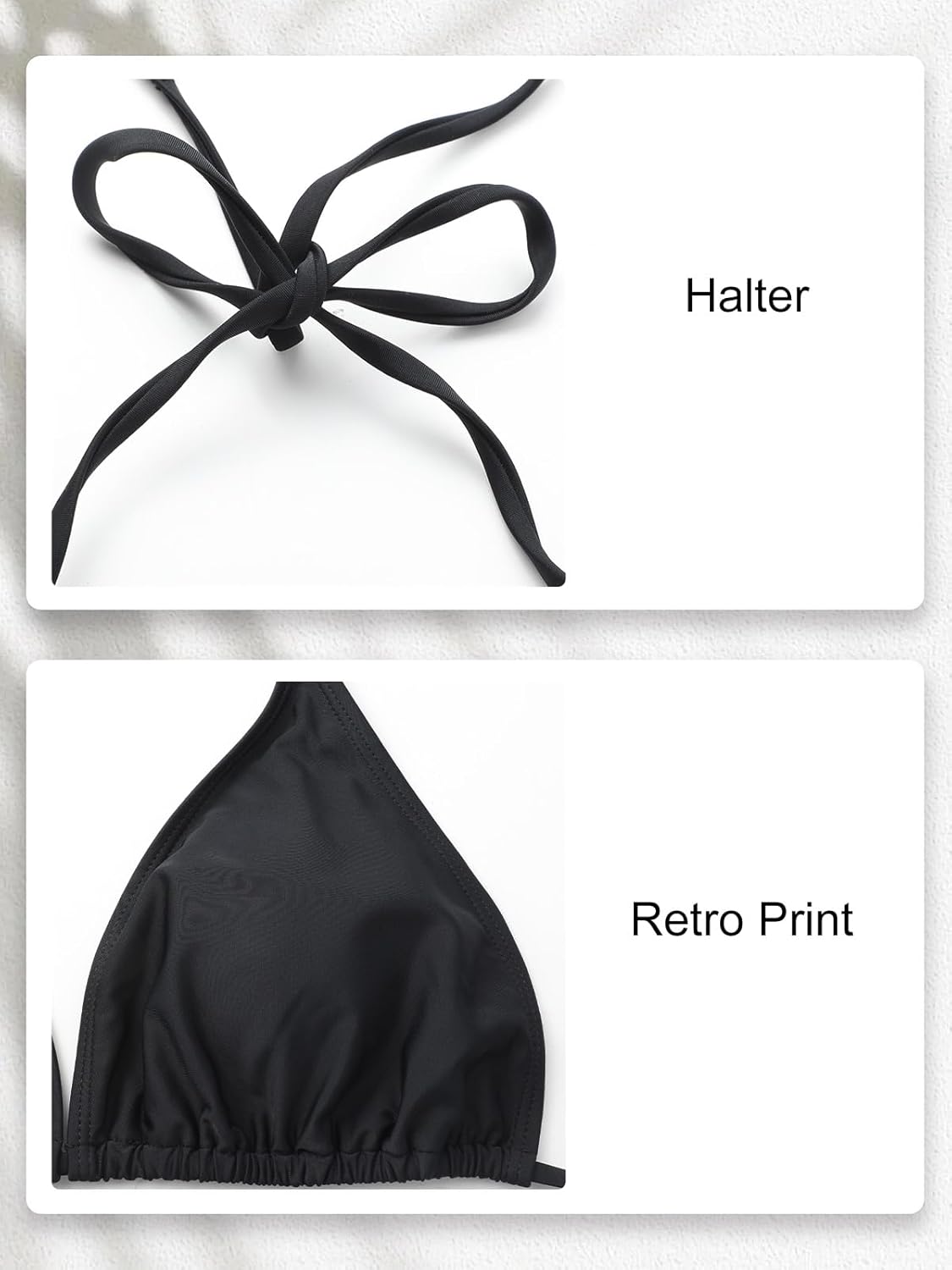 SEAFORM Womens Two Piece Bikini Set Vintage Print Sexy Swimwear Halter String Triangle Swimsuit Back Self Tie Spaghetti Strap - Image 5