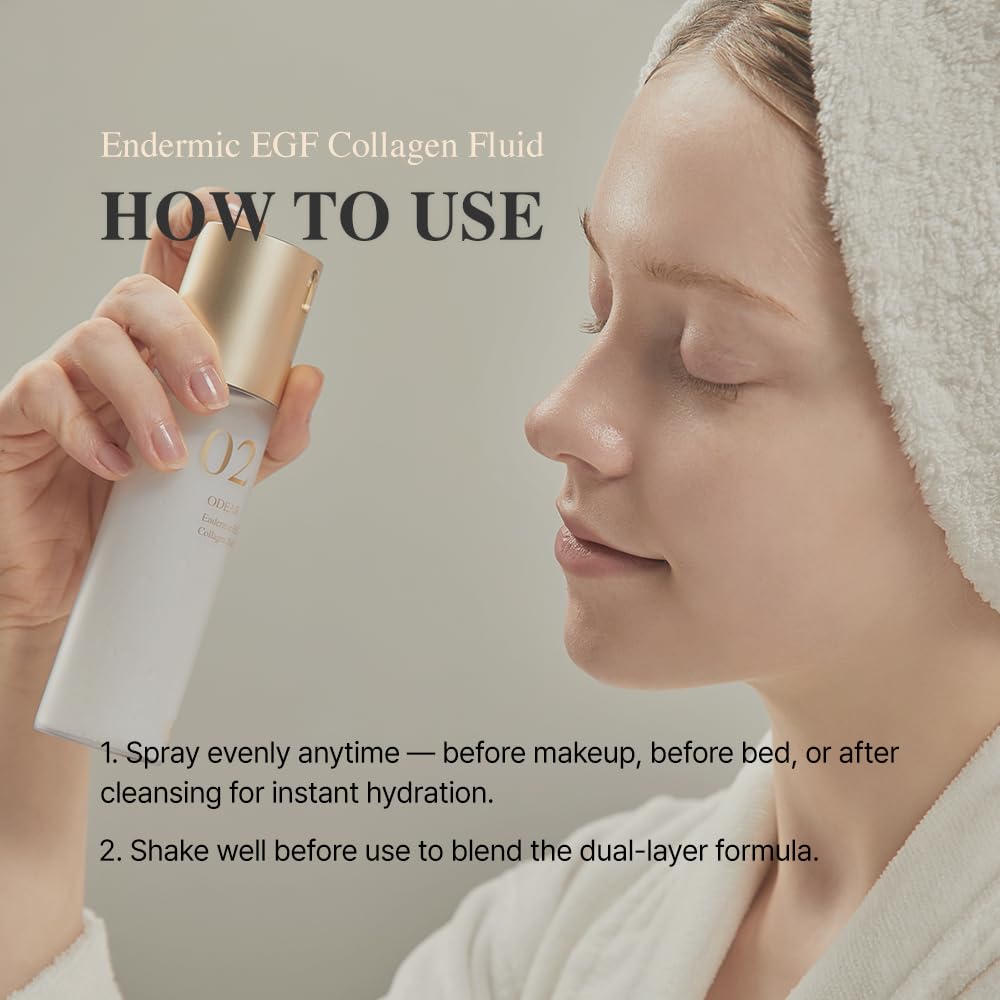 ODEAR Endermic EGF Collagen Oil Mist – Dual-Layer Hydrating Face Mist for Dry Skin, Oil & Water Blend for Nourishment, Radiant, Healthy-Looking Skin (100ml / 3.38 fl. oz.)