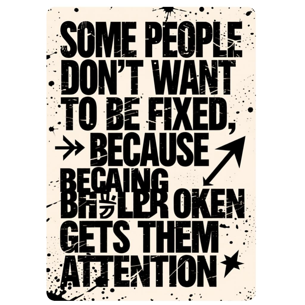 2D Funny Vintage Metal Sign - 'Some People Don't Want to Be Fixed Because It Attracts Attention' - Ideal for Home, Coffee Shop Decor - Durable Wall Hanging, 8x12 Inches