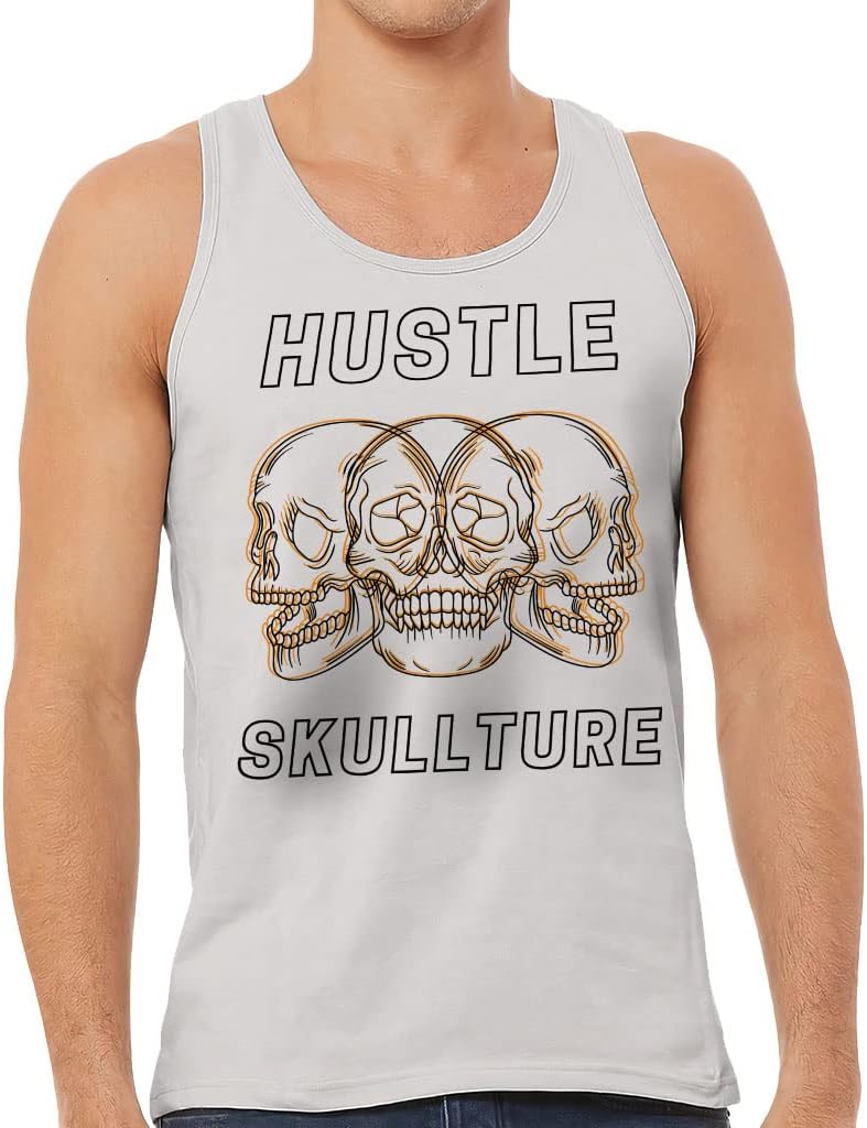 Hustle Skullture Tank - Cool Workout Tank - Skull Jersey Tank