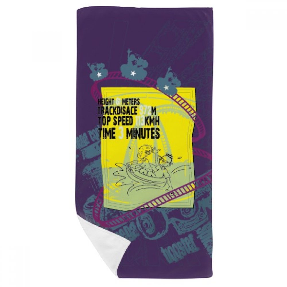 Serviette de bain roller coaster 35x70cm douce et multicolore pour la douche quotidienne