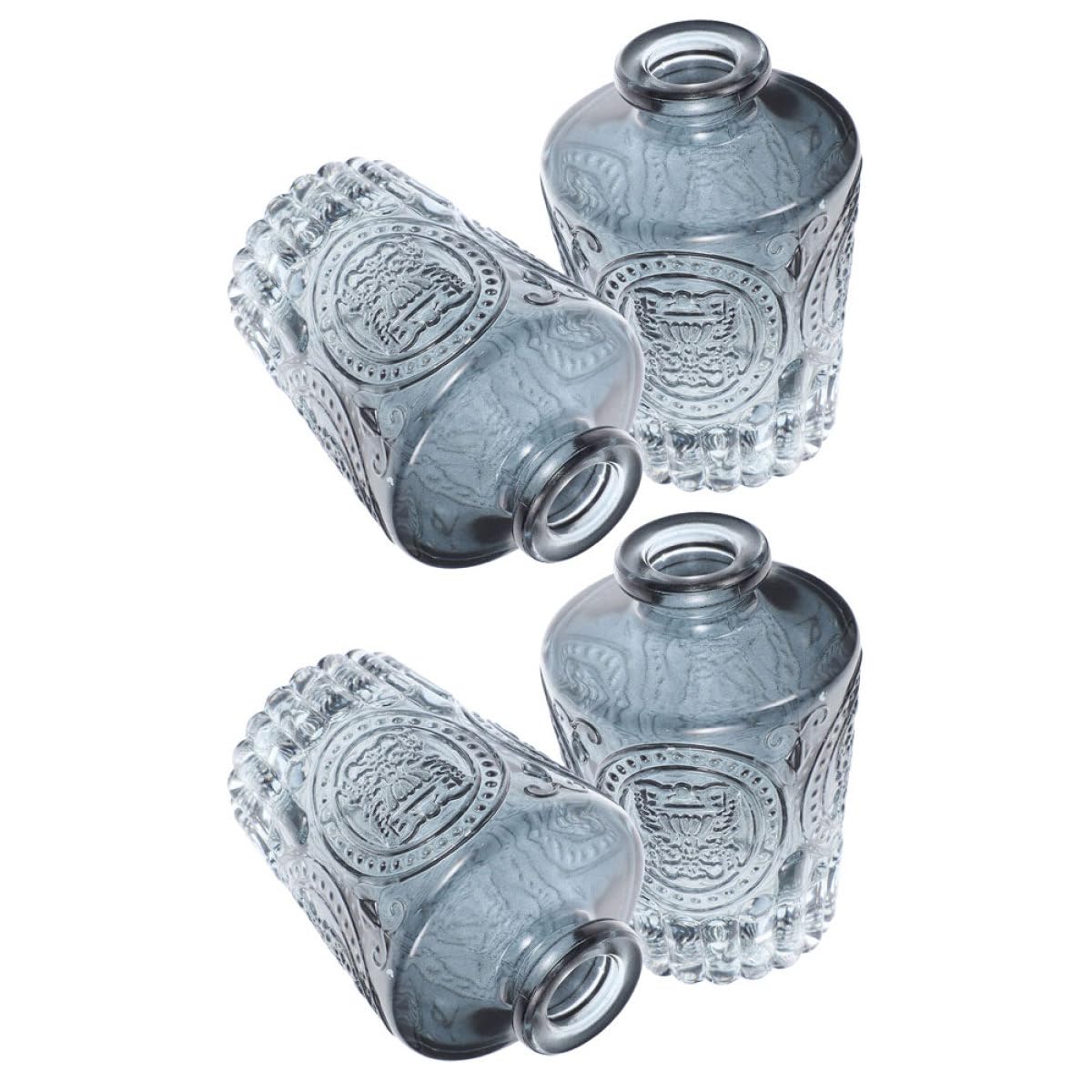Lot de 4 Flacons Diffuseurs Parfum en Verre Bleu 130ml pour Maison, Distribution Uniforme du Parfum, Design Simple et Décoratif pour Diverses Occasions