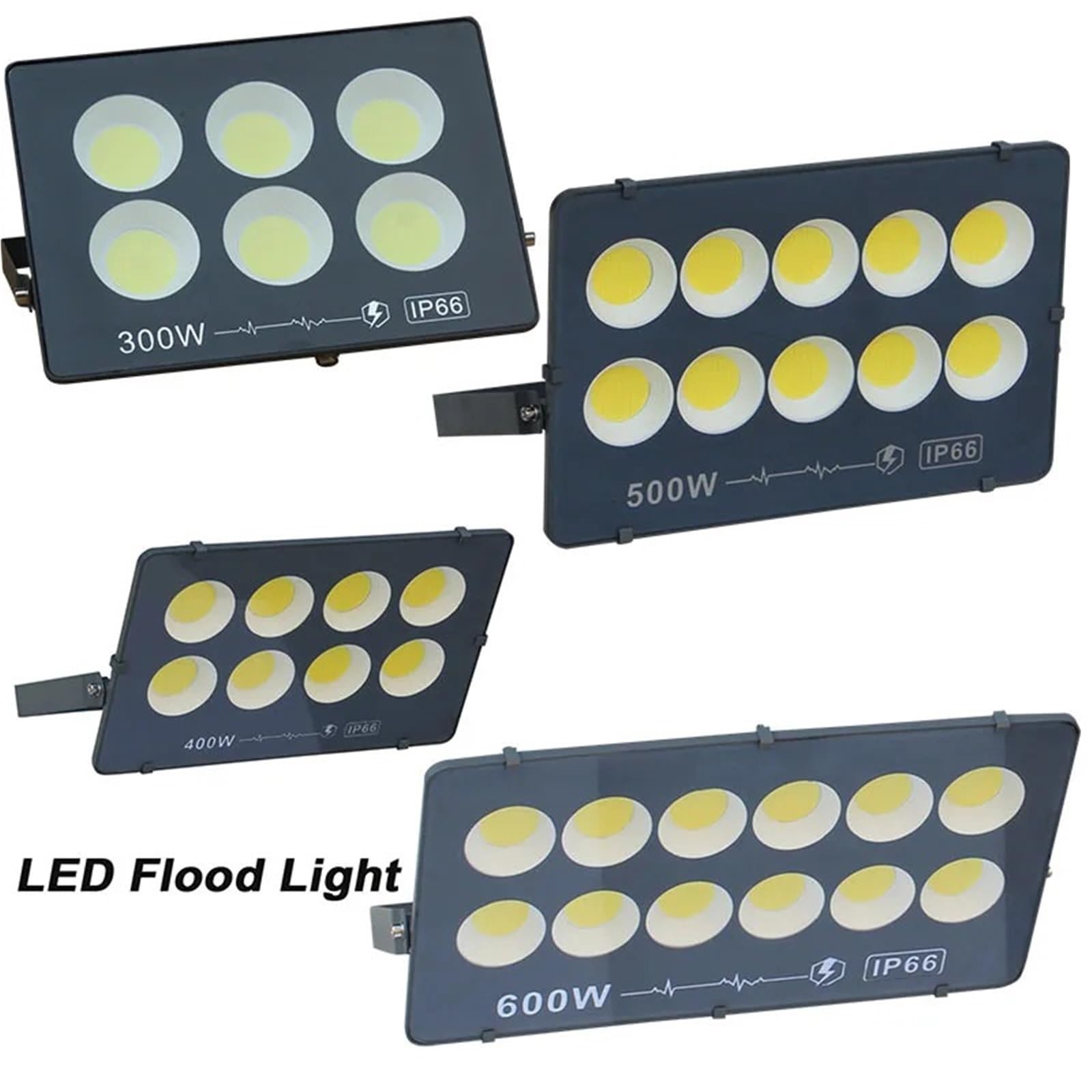 Proiettore per esterni, Luci LED Proiettore LED 400W Proiettore LED 500W 600W COB IP66 Proiettori for esterni impermeabili(Warm White,500W)