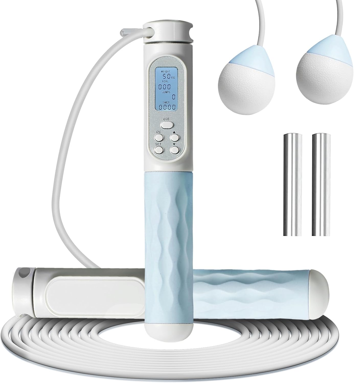 GOOGIC Cordless Jump Rope with Counter, Weighted Jump ropes with HD