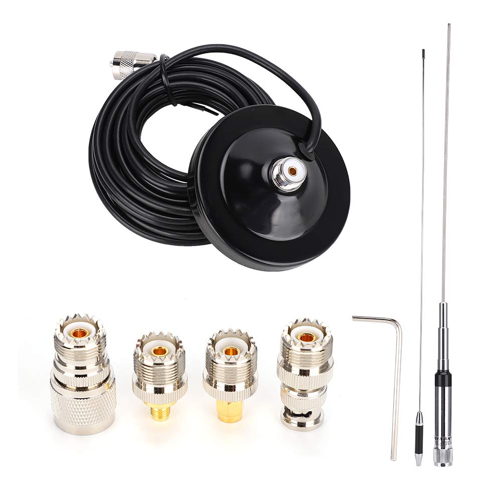 NL 770R Antena VHF UHF 144 430MHz de Doble Banda, Ganancia 3.0 5.5 DBi con Conector PL259 de Base Magnética, para Radio Móvil
