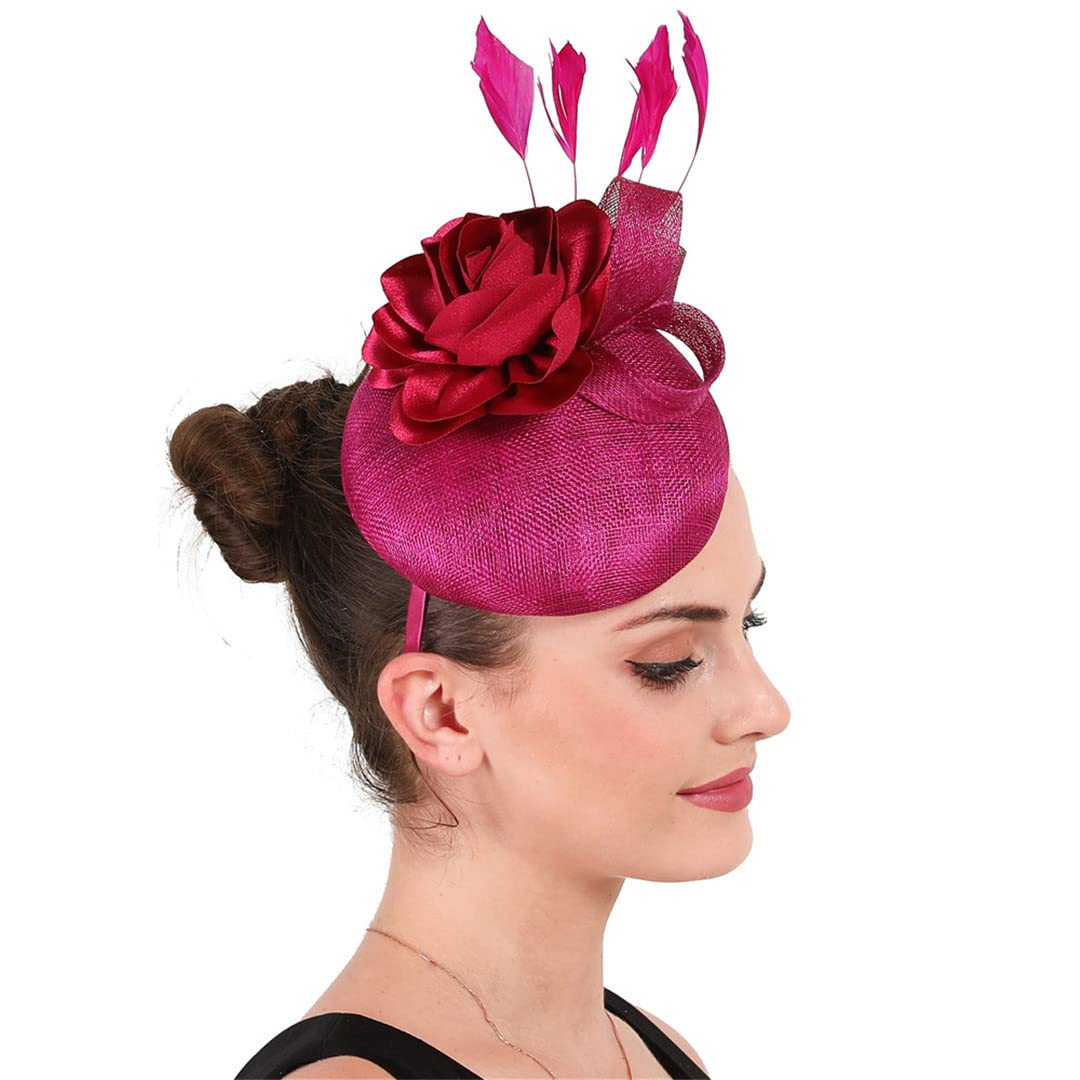 Lmtossey Copricapo da donna a 4 strati con fiocco floreale, accessorio per capelli per festa di nozze floreale
