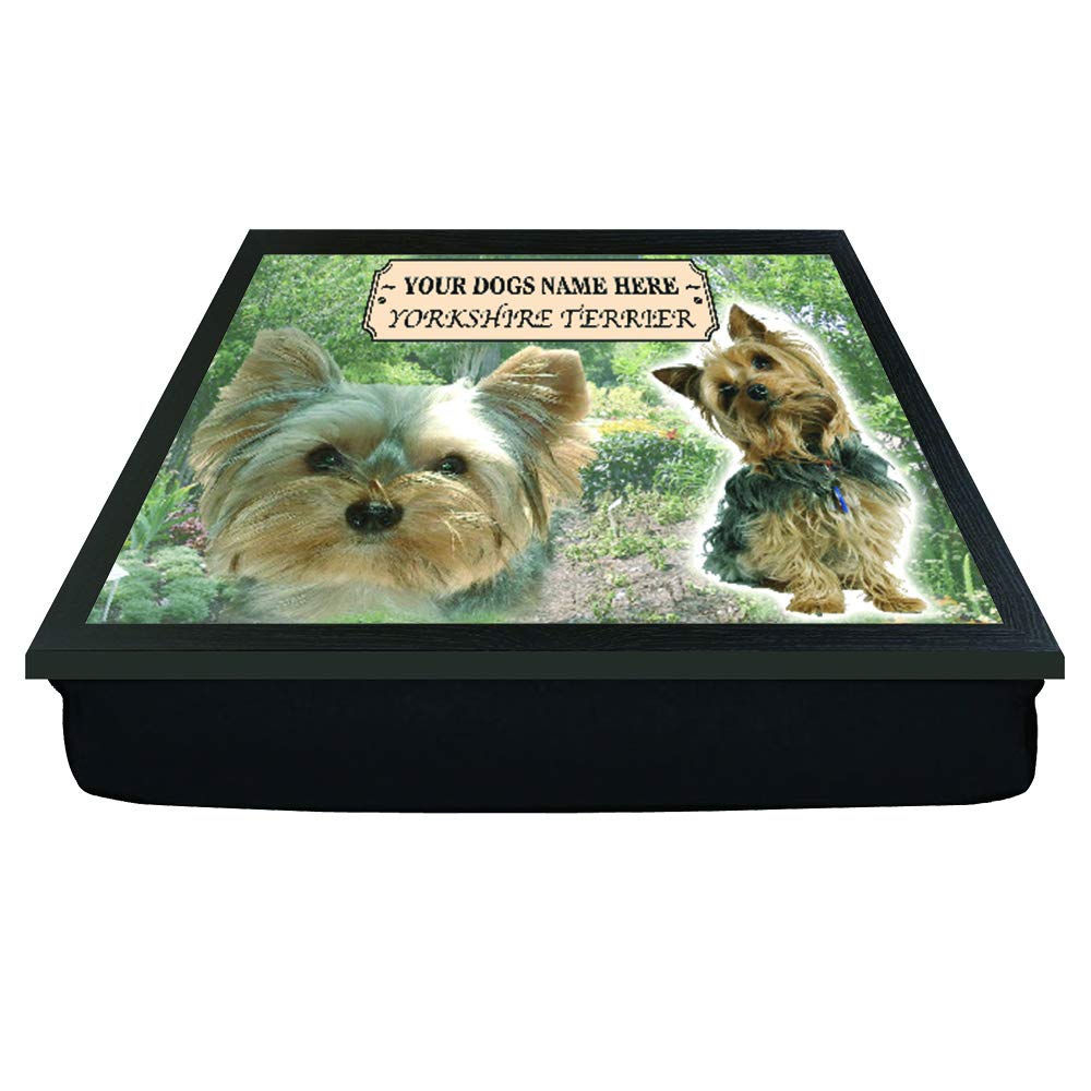 Personalised Gift Products Black Yorkshire Terrier Personalised Dog Breed Gift Lap Tray