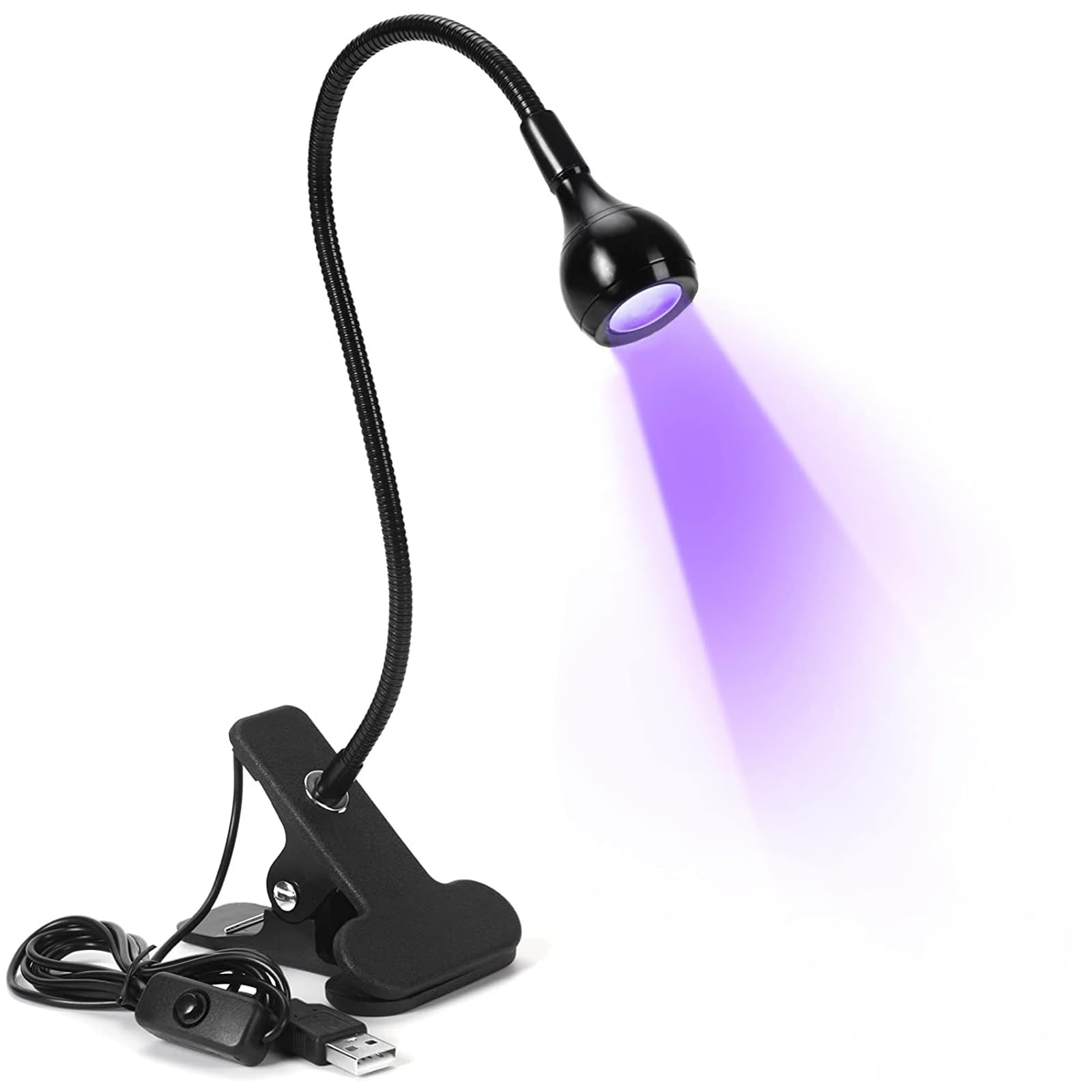 Lampe UV Sèche Ongles, Lampe LED Ongle Mini Gooseneck Lamp UV avec Clip, pour le Durcissement de la Résine