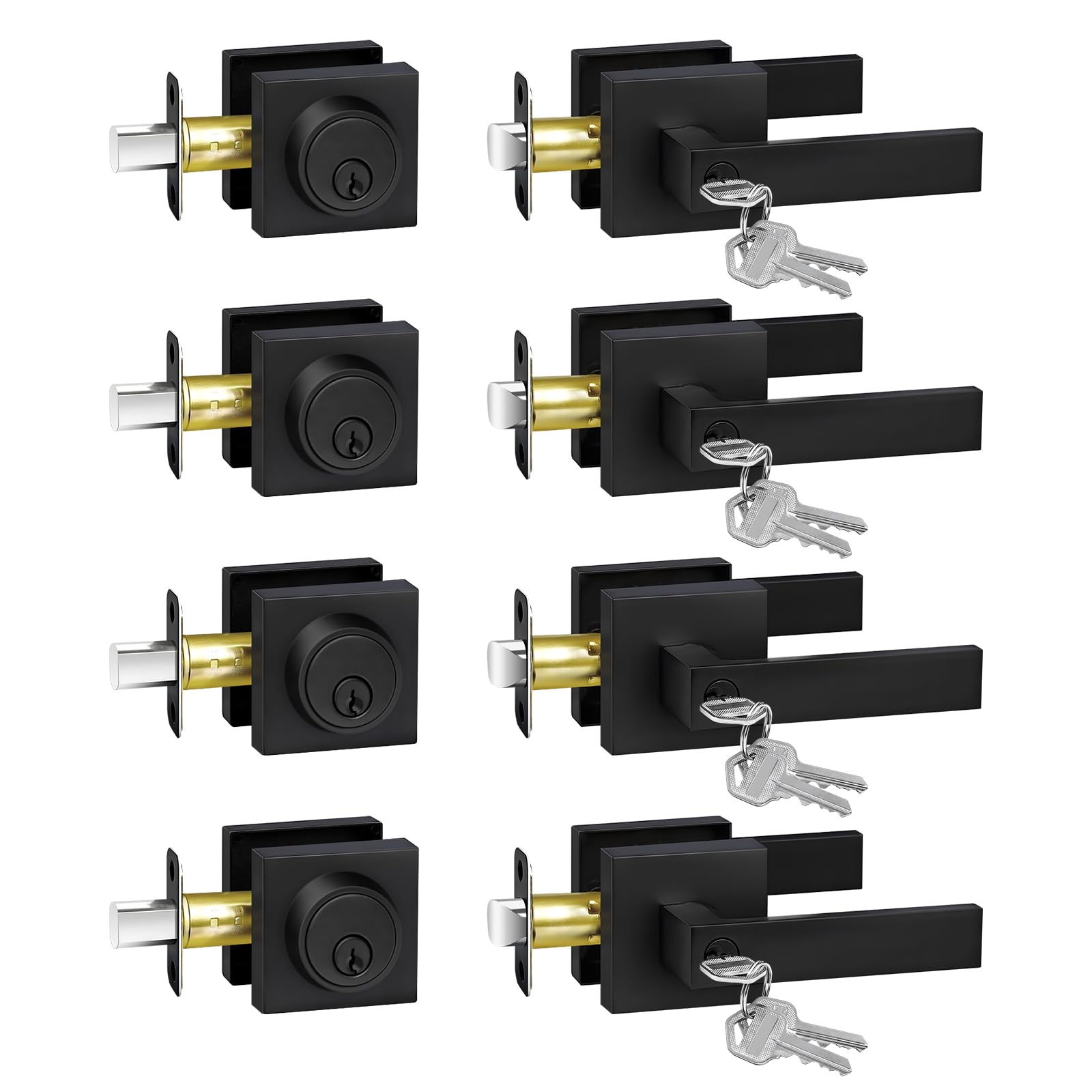 Photo 1 of Camtek Entry Handleset with Deadbolts - Matte Black