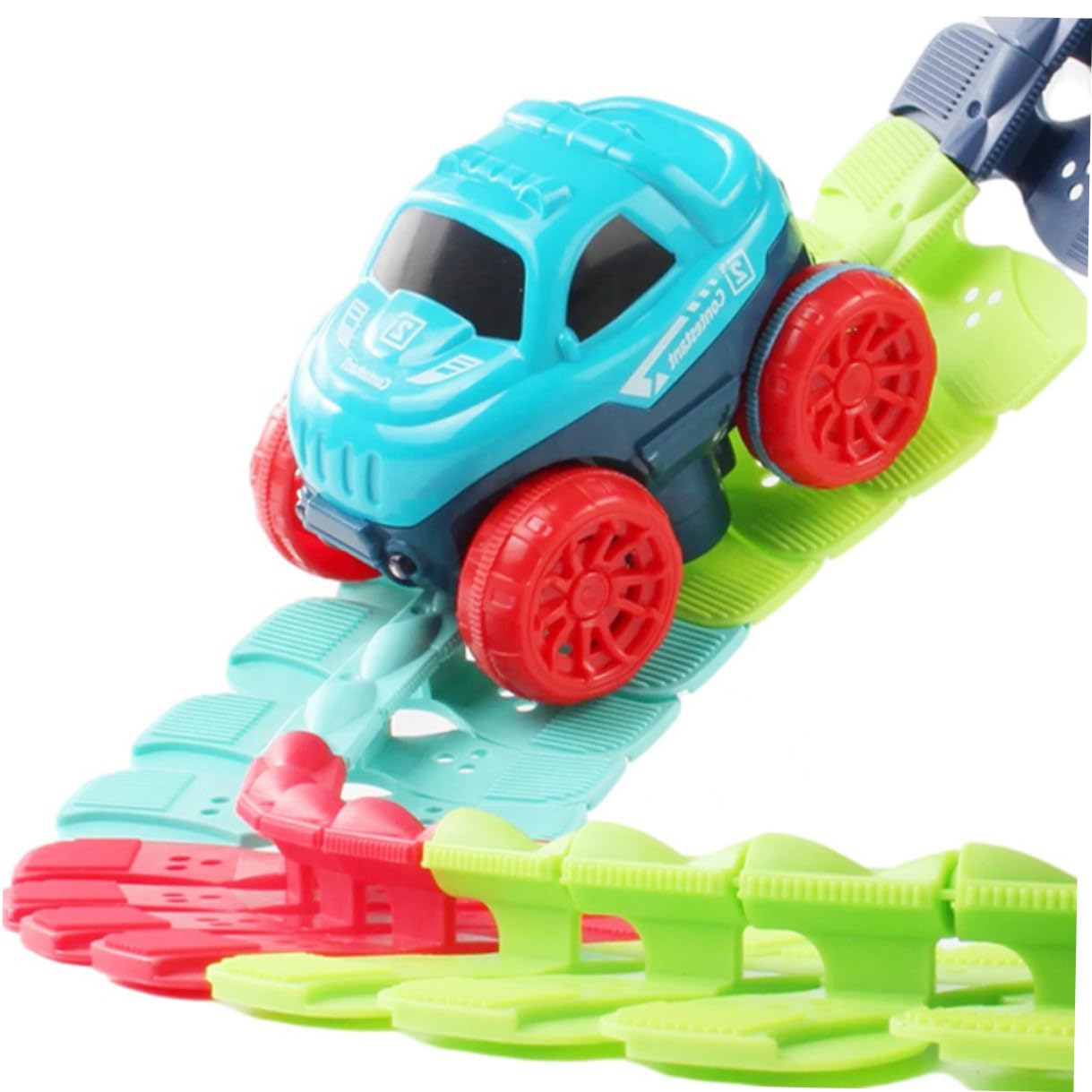 Carro Elettrico su Rotaia Giocattolo Led, Set 1 in Plastica | Gioco Educativo e Creativo, Guida Simulata Sul Tracciato, Robustezza Elevata per Ragazzo Ragazza