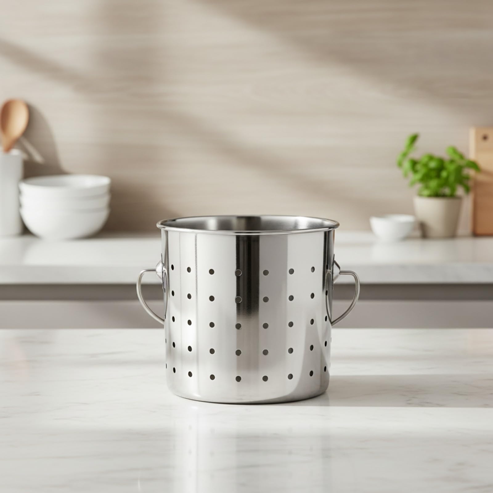 Baoblaze Cubo Drenaje Acero Inoxidable Resistente Cubo sinfección Perforado Versátil Canastilla Drenaje Cocina para Espacios Comerciales, 50CM