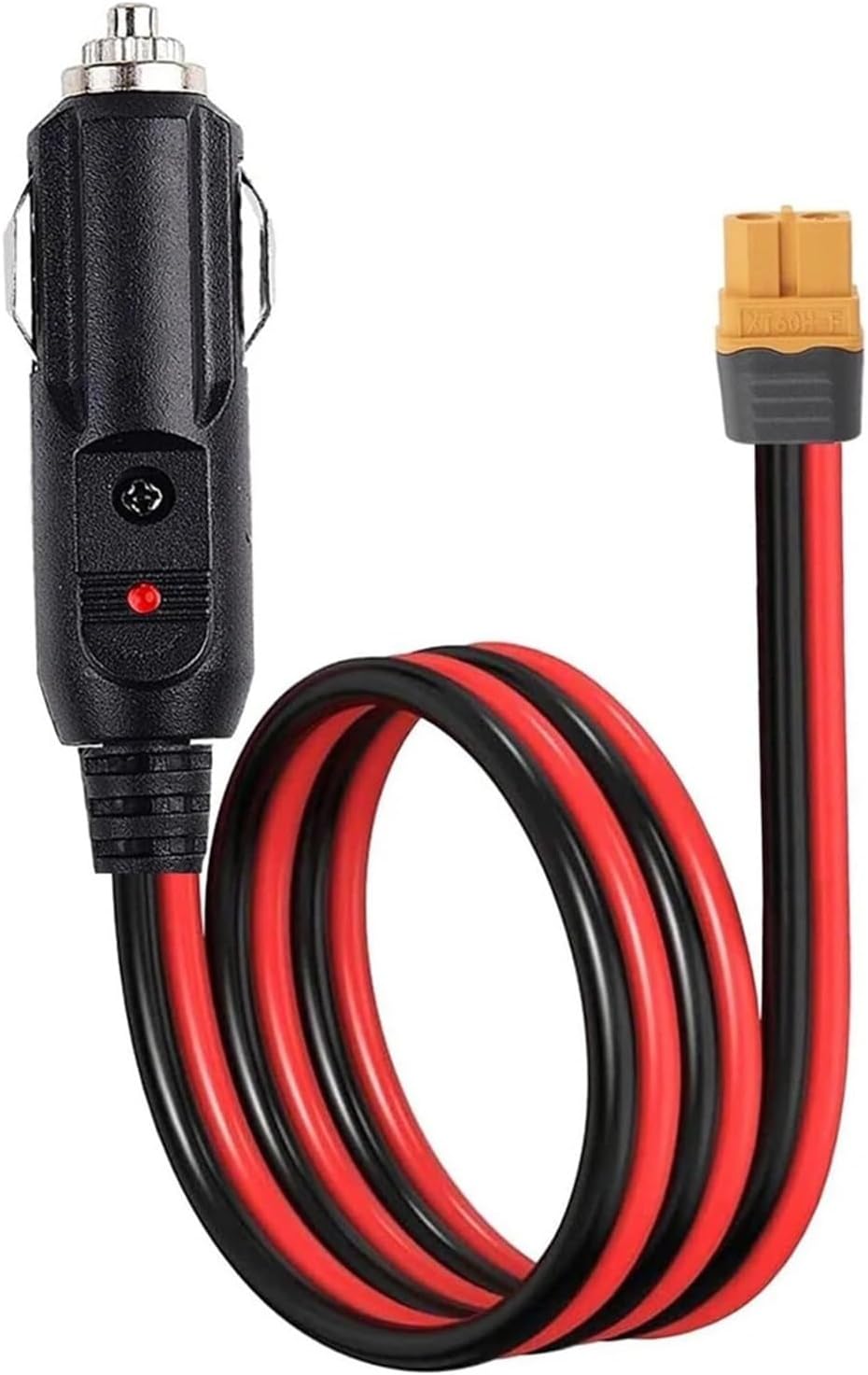 XT60 to Cigarette Lighter Socket Cable, 12V 24V 14AWG Charging Connector for Car, Power Station & Storage Battery, High Current Power Adapter(0.3 m)