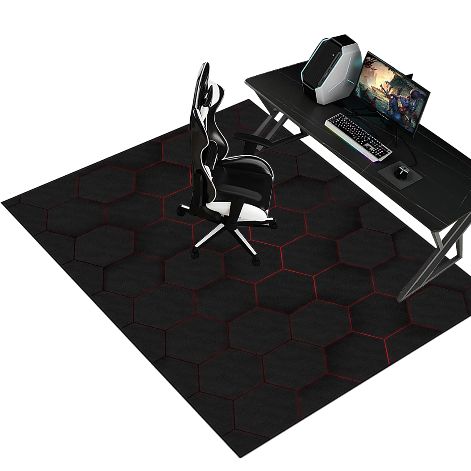 Tapis Gaming sol pour Sols Durs Tapis Protege Sol Chaise de Bureau, 160 x 200 cm Tapis Chaise de Bureau Protège sol Sous Chaise Anti Bruit Tapis De Protection De Sol pour La Maison Et Le Bureau