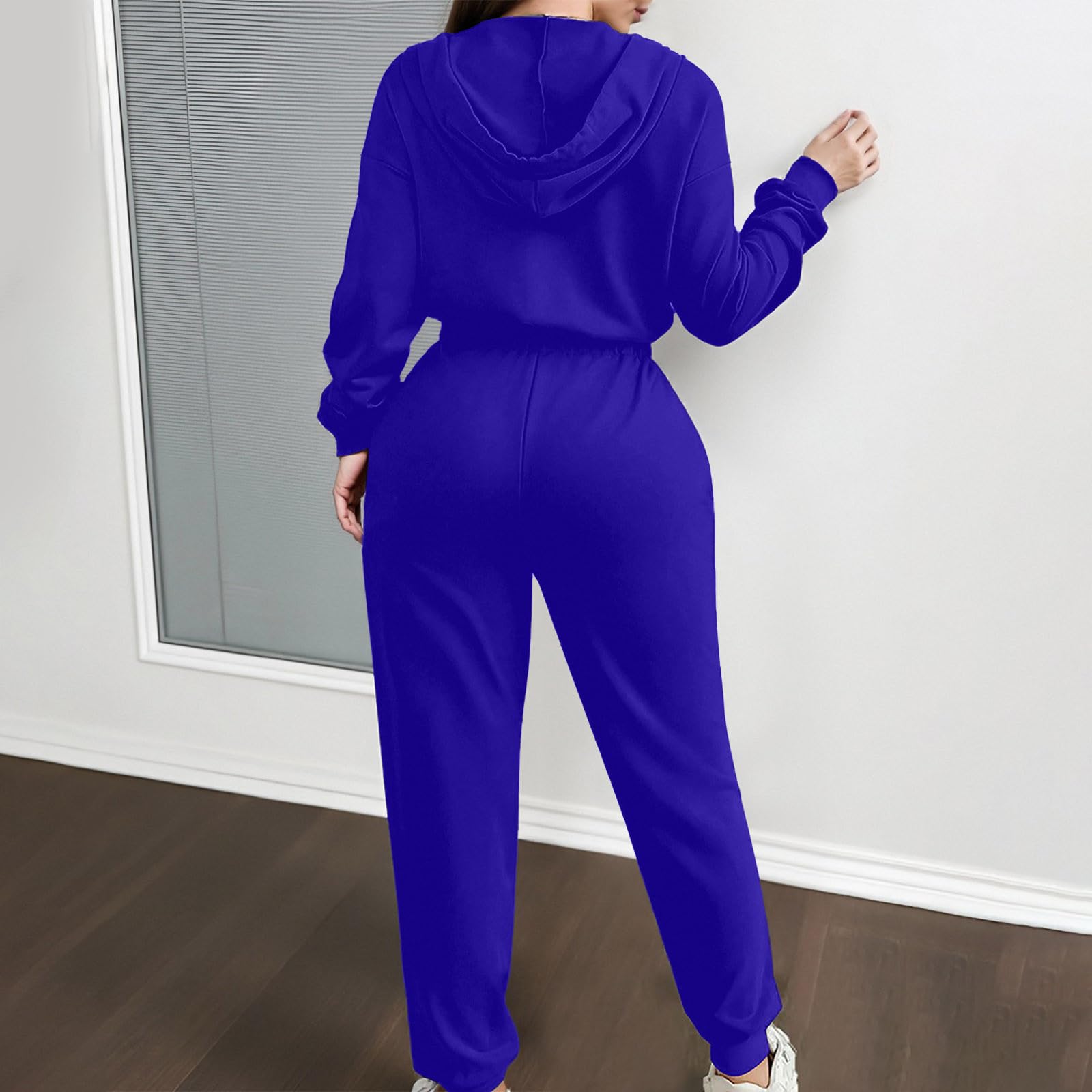 Combinaison grande taille hiver polaire à manches longues avec capuche et cordon de serrage pour tenue décontractée chaude et élégante