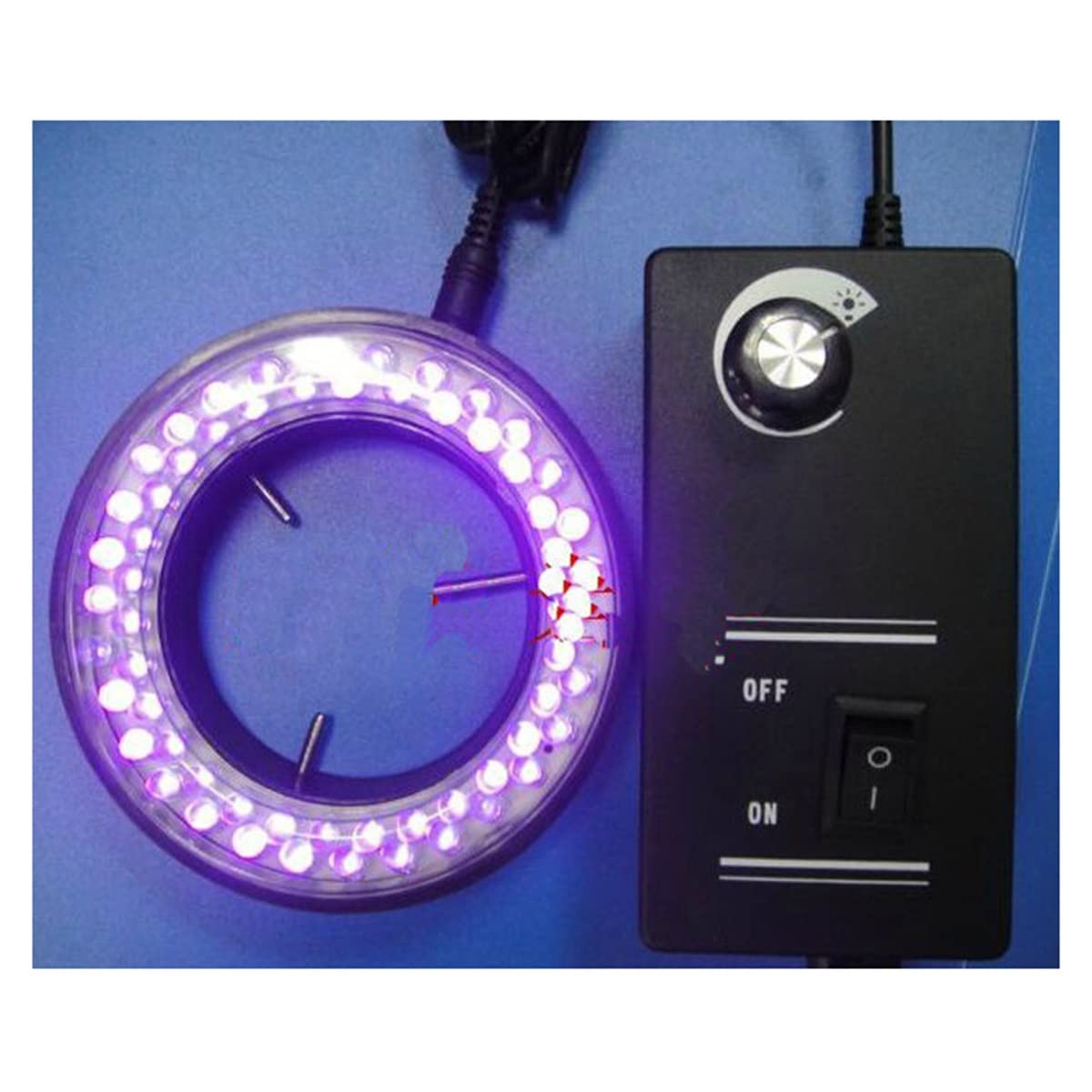 Lab Microscope Accessories 60pcs Multiple Colors Lamp Beads LED Adjustable Brightness Ring Lamp Auxiliary Light Source for Zoom Stereo Microscope(Blue Color)