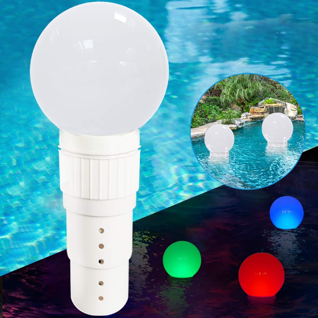 Buy Pool Chlorine Dispenser Floater, Spa Dispenser with Colorful Solar