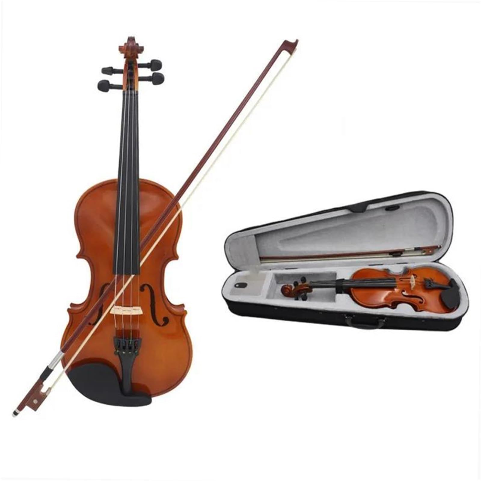 Violino Set 4/4 Violino Acustico In Legno Massello Di Abete Rosso Impiallacciato In Acero Violino Con Set Di Custodie In Tessuto