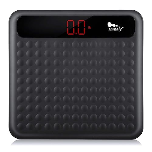 himaly Báscula Digital de Peso Corporal para Baño, Tecnología Step-On, Báscula de Medidas de Alta Precisión con Gran Plataforma de Silicona