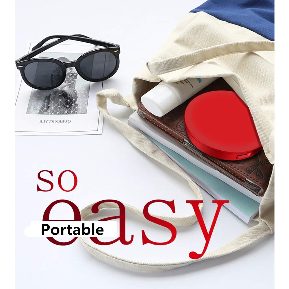 Amazon.co.jp: 化粧鏡 明るいポケット充電式USB電源旅行ミラーレッド