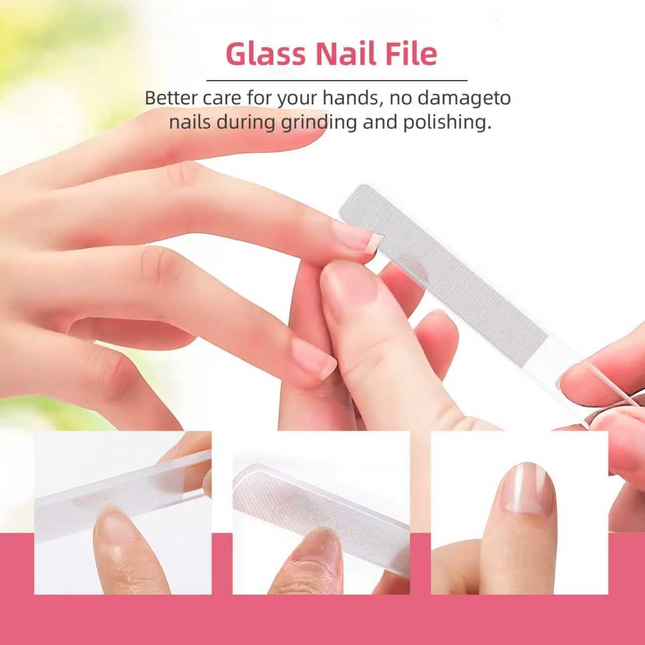 Andrea Juego de manicura, kit de 10 piezas de cortaúñas profesional de acero inoxidable, kit de manicura portátil, kit de pedicura (rosa)