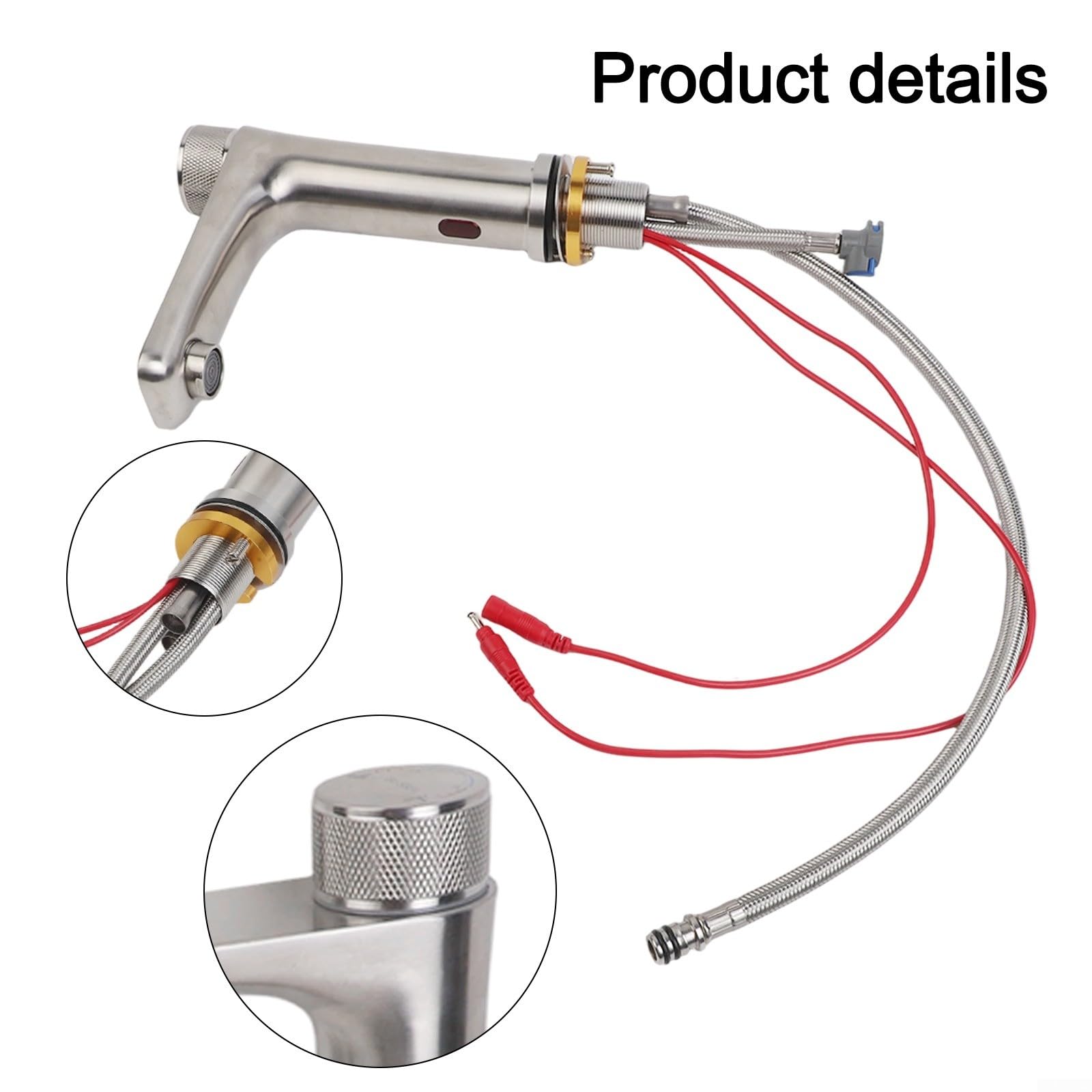 Robinet mitigeur à capteur infrarouge en acier inoxydable 304 pour salle de bain et cuisine 170 x 105 mm (argent)