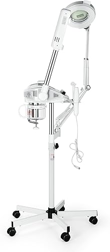 Miniatura 3 de Funnylife Vaporizador facial 3 en 1, lámpara de vapor facial con aumento 5X y máquina de alta frecuencia para salón de spa, equipo de belleza blanco