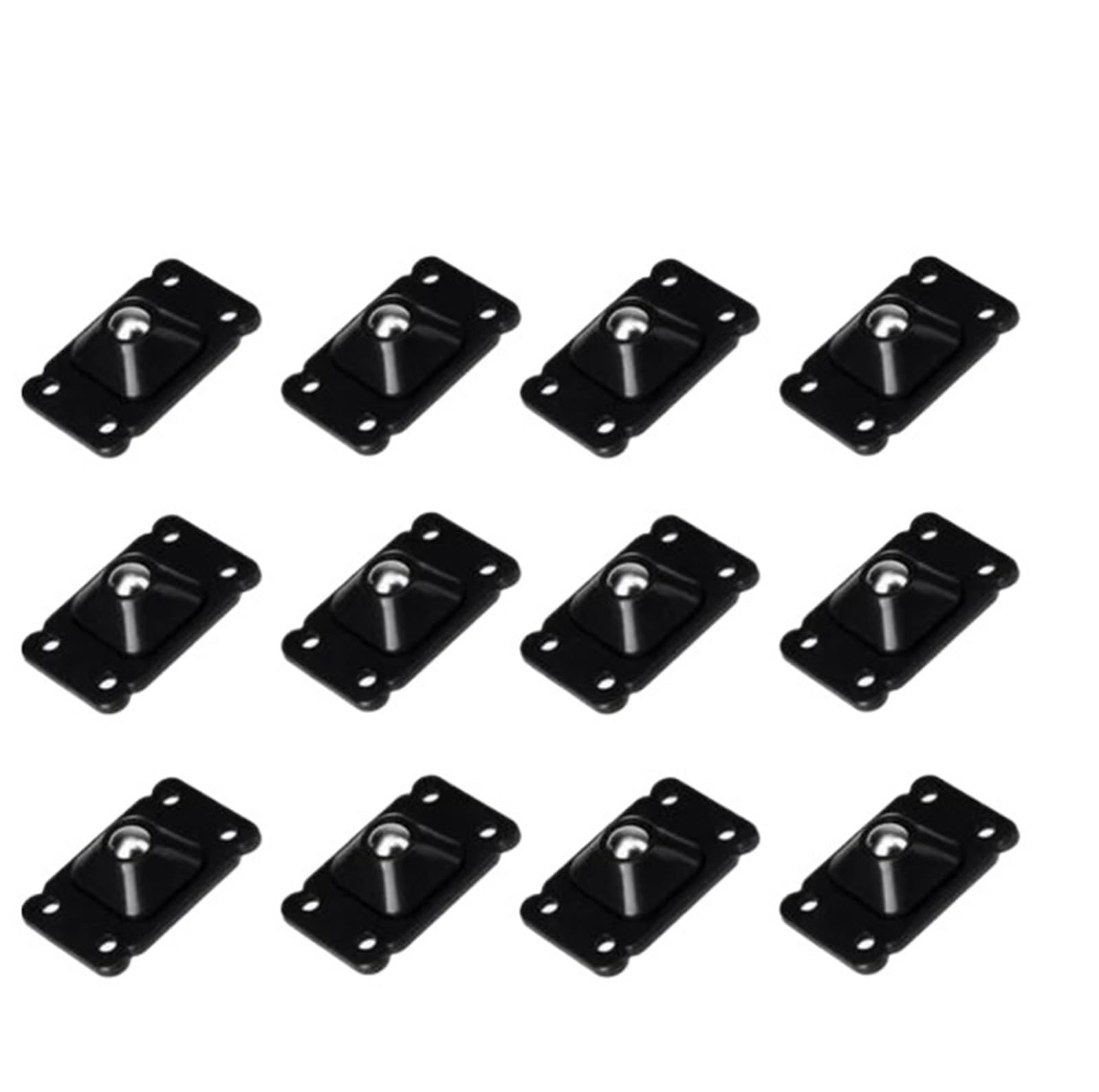 Caster Wheels, 4/8/12PCS Self Adhesive Caster Wheels Stainless Steel 360 Degree Rotation Paste Swivel Wheels Sticky Pulley for Furniture(Nero,12pcs)