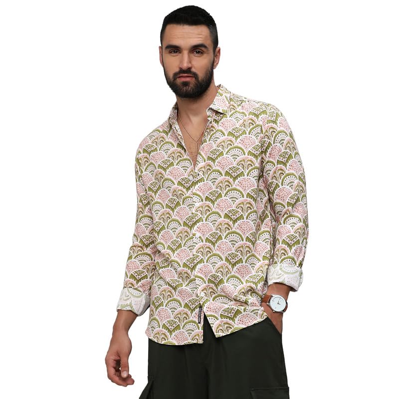 Image of CAHOOT Men's Shirt for Casual Wear | Spread Collar | Long Sleeve | Regular Fit | Button Closure | Shirts Crafted with Comfort Fit for Everyday Wear