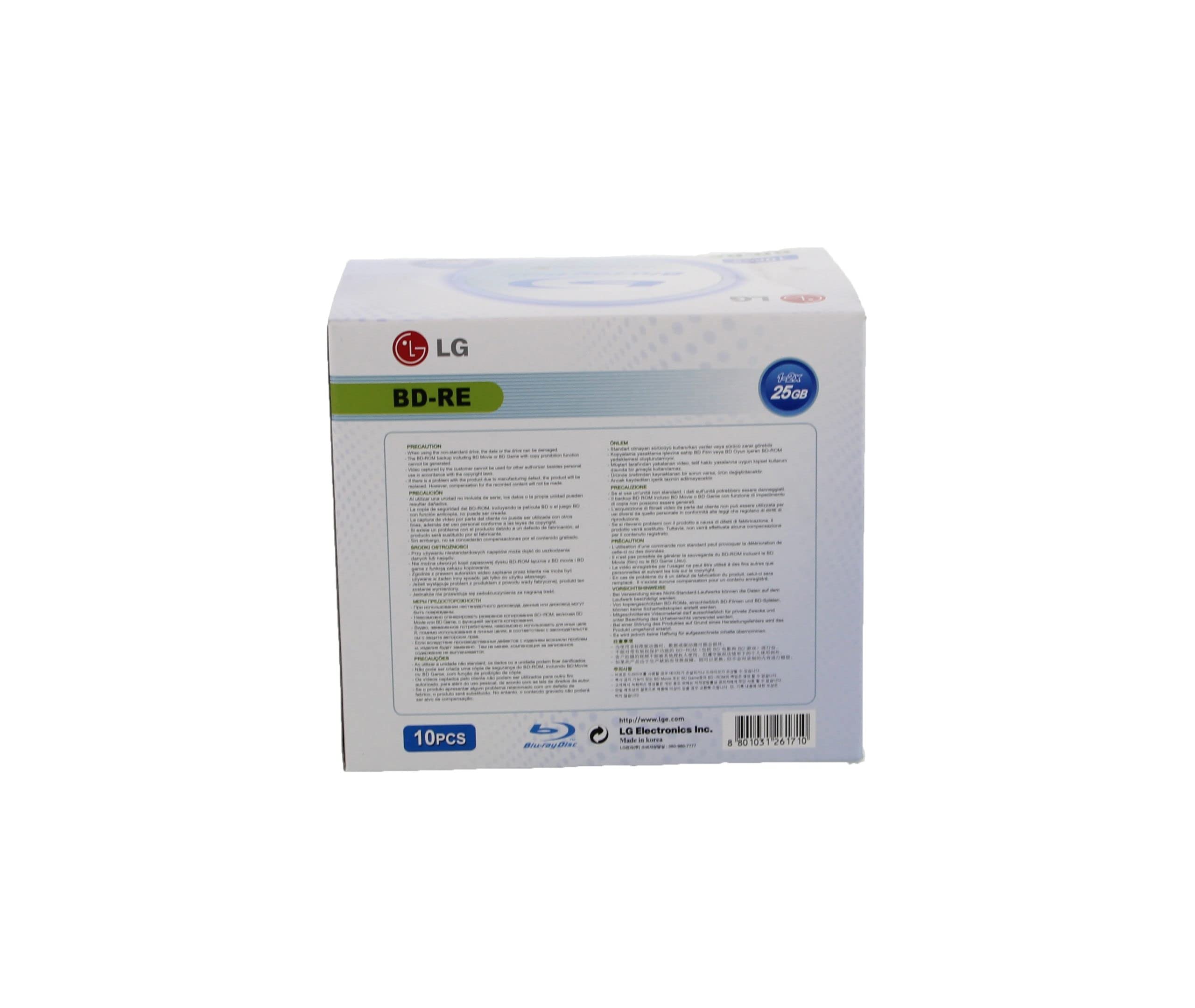 LG Blu-ray BD-RE 25 GB 2 x, conjunto de 10