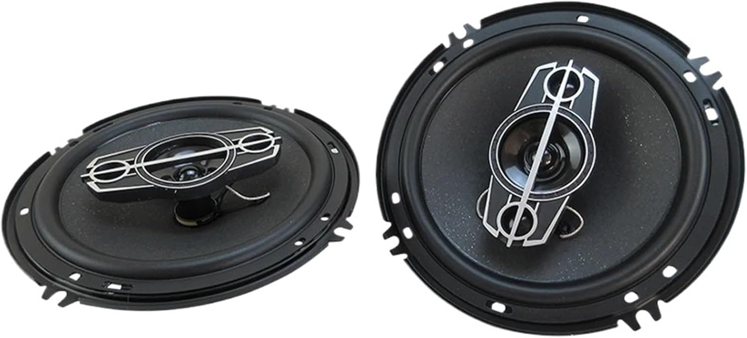 2Pcs 6 Inch (2X350W) 700W 4-Way Car Coaxial Speaker with Dust Cover and Audio Cable, Car Door Full Frequency Speaker