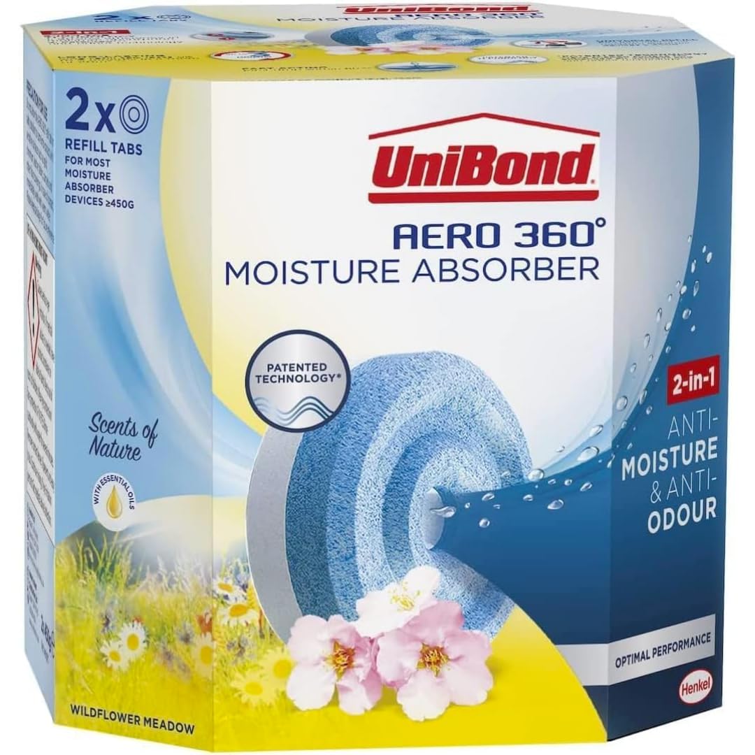 Citystores® UB Moisture Absorber Tablets Aromatherapy Ultra-Absorbent And Odour-Neutralising Aero 360°Dehumidifier Condensation Absorbers Wildflower Meadow Twin Pack (2 x 450g) 0119