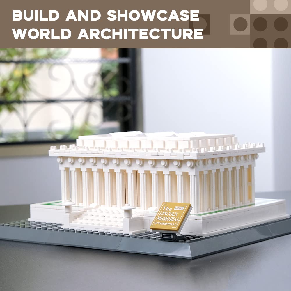 ArtorBricks Architectural Lincoln Memorial Large Collection Building Set Model Kit and Gift for Adults (973 Pieces)