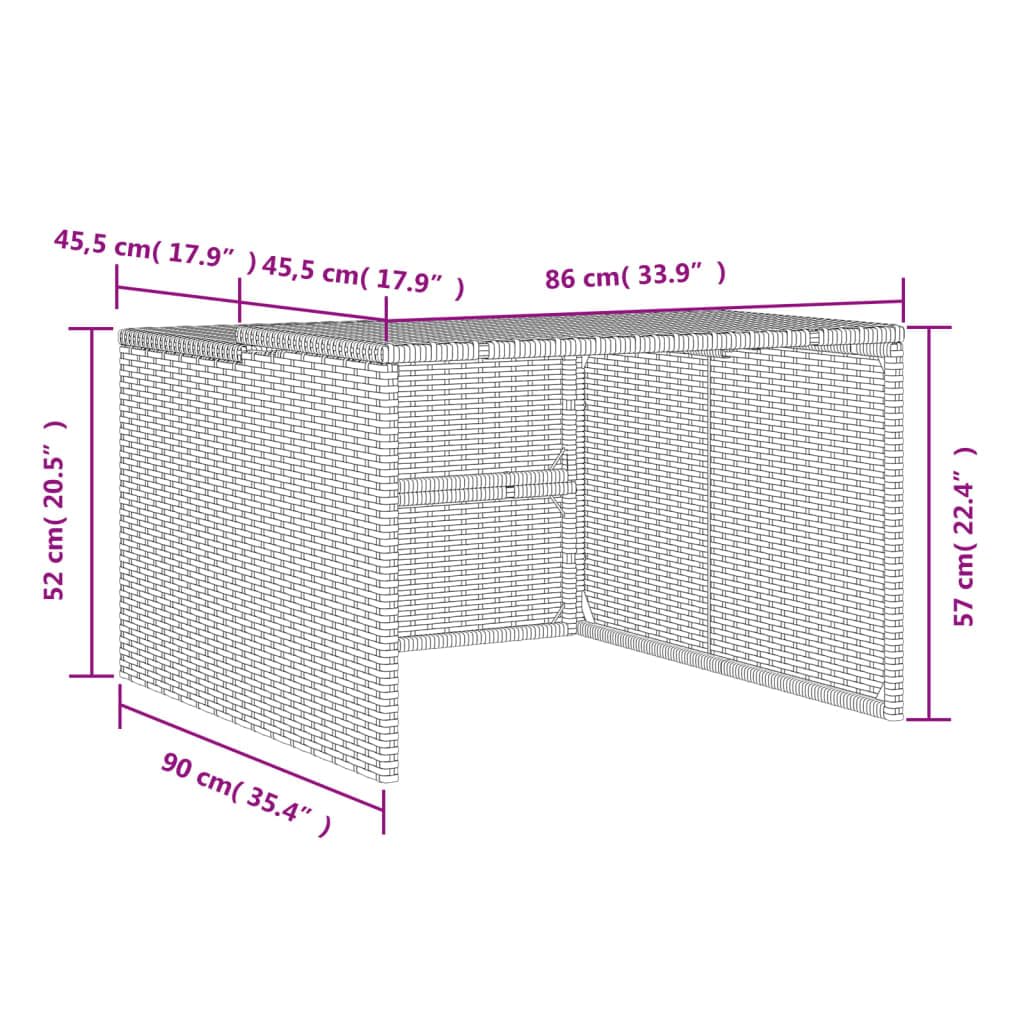 Gecheer Robot cortacésped Garaje Techo Carport Caseta Robot Cortacésped Toldo para Cortacésped Cochera para Robot Cortacésped 86x90x52/57 cm,Ratán sintético Negro